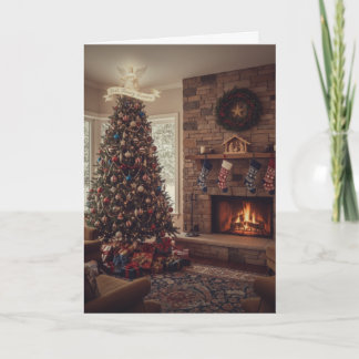 Gott, Familie, Weihnachtskarte Land Feiertagskarte