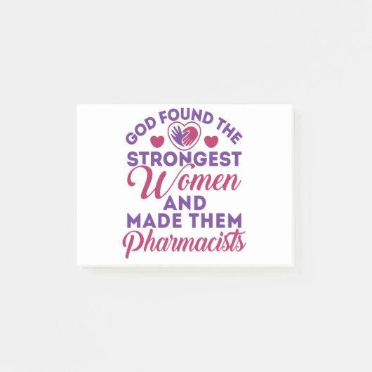 Gott fand die stärksten Frauen Apotheker Niedlich Post-it Klebezettel (Vorderseite)