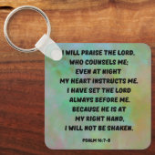 Gott führt und schützt mich Psalm16:7-8 Bibelverse Schlüsselanhänger (Vorderseite)
