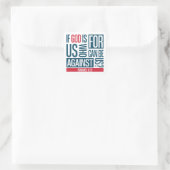 Gott für uns quadratischer aufkleber (Tasche)