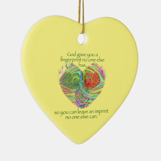 Gott gab dir einen Fingerabdruck Keramik Ornament (Rechts)