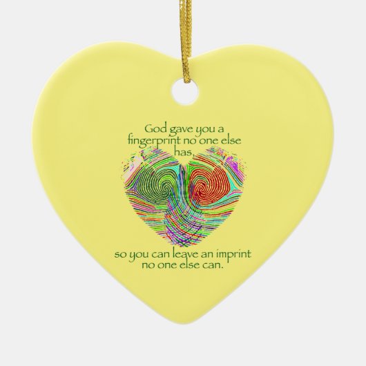 Gott gab dir einen Fingerabdruck Keramik Ornament (Vorne)