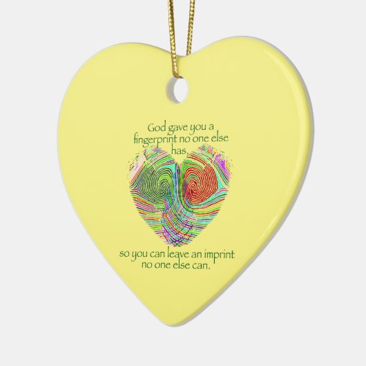 Gott gab dir einen Fingerabdruck Keramik Ornament (Links)