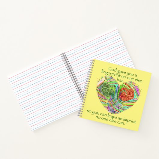 Gott gab dir einen Fingerabdruck Notizblock (Innenseite)