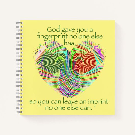 Gott gab dir einen Fingerabdruck Notizblock (Vorderseite)