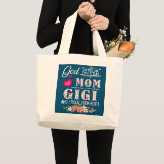 Gott gab mir zwei Titel Mama und Gigi Leopard Jumbo Stoffbeutel