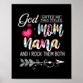 Gott gab mir zwei Titel Mama und Nana Blume Poster (Vorne)