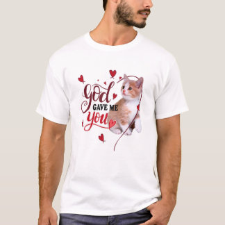 Gott gab Niedliche Katze Mama Katze Vater Katze Ei T-Shirt