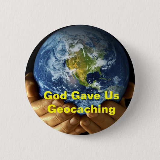 Gott gab uns Geocaching GeoSwag Button (Vorderseite)