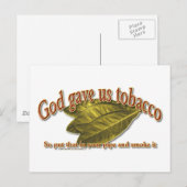 Gott gab uns Tabak Postkarte (Vorne/Hinten)