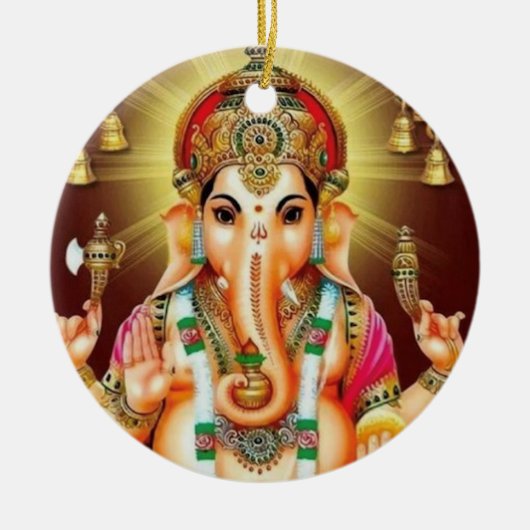 Gott Ganesha mit mir Keramik Ornament (Vorne)