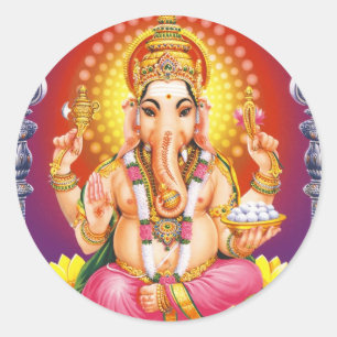 Gott Ganesha Runder Aufkleber
