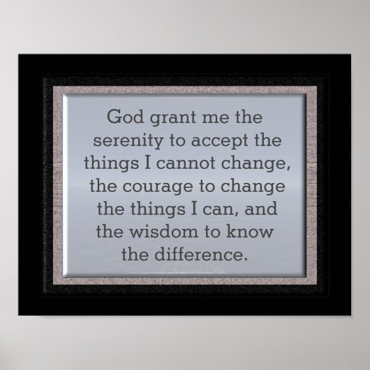 Gott geben mir die Gelassenheit - Kunstdruck Poster (Vorne)