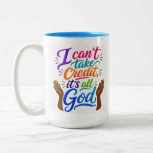 Gott gebührt die Ehre Zweifarbige Tasse