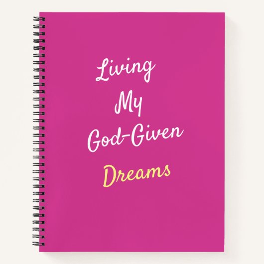 Gott- gegeben Dreams Spiral Notebook Journal Notizblock (Vorderseite)