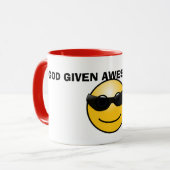 Gott gegebene Awesomeness Tasse (Vorderseite Links)