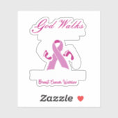 Gott geht neben mir Brustkrebs-Bewusstsein Aufkleber (Blatt)