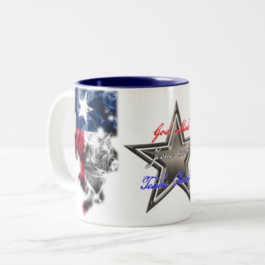 Gott-gemacht Jesus Gerettet Texas-Kaffee-Tasse Zweifarbige Tasse (Vorderseite Links)