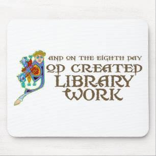 Gott geschaffene Bibliotheks-Arbeit Mousepad