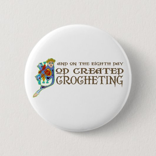 Gott geschaffenes Häkeln Button (Vorderseite)