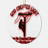 Gott geschaffenes Licht - lustige Bibel, Keramikornament (Links)