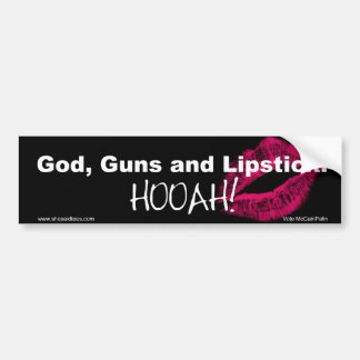 Gott-Gewehreund LippenstiftHooha! Autoaufkleber