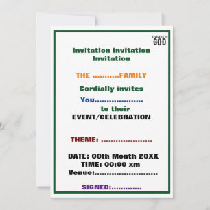 GOTT GEWEIHT  INDIVIDUELL ANPASSBARER KÜHLER SCHWA EINLADUNG