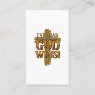 Gott gewinnt christliches Vintage-Kreuz-Typografie Visitenkarte