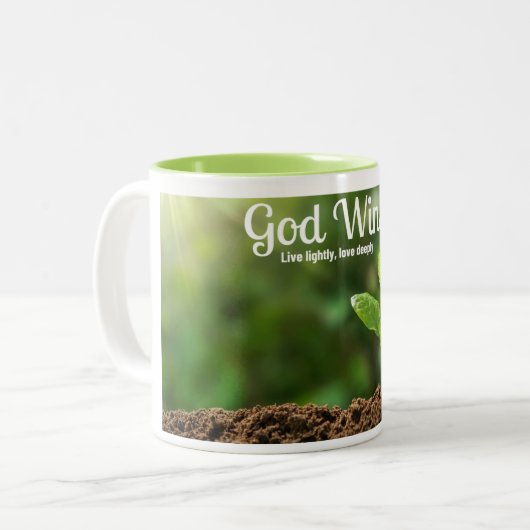 Gott gewinnt Tasse (Vorderseite Links)