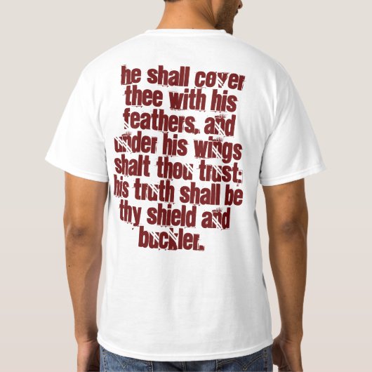 Gott gibt Ihnen Flügel (Psalme 91: 4) T-Shirt (Rückseite)