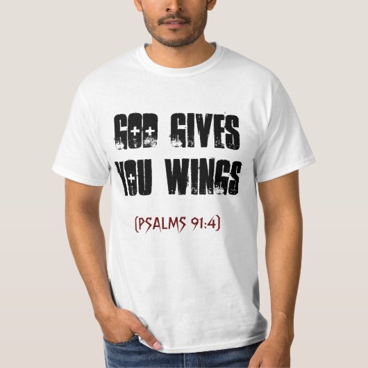 Gott gibt Ihnen Flügel (Psalme 91: 4) T-Shirt (Vorderseite)