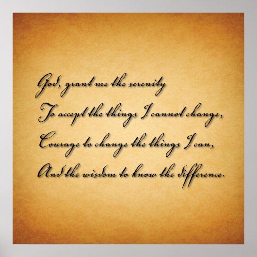 Gott gibt mir die Gelassenheit Poster (Vorne)