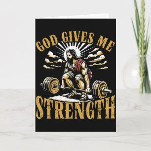 Gott gibt mir Kraft Christliches Gym-Workout Motiv Karte