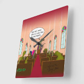 Gott gibt uns nie mehr, als wir behandeln können quadratische wanduhr (Winkel)