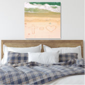 Gott gleicht LIEBE, Jesus ist Liebe, Strandkreuz Leinwanddruck (Insitu (Schlafzimmer))