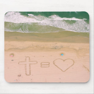 Gott gleicht LIEBE, Jesus ist Liebe, Strandkreuz Mousepad