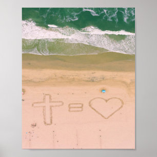 Gott gleicht LIEBE, Jesus ist Liebe, Strandkreuz Poster