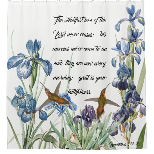 Gott-Gnaden-Kolibri-Iris-Blumen-Duschvorhang Duschvorhang (Vorderseite)