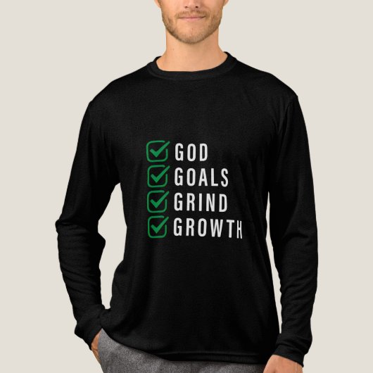 Gott. Goals. Grind. Wachstum Tri-Blend Shirt (Vorderseite)