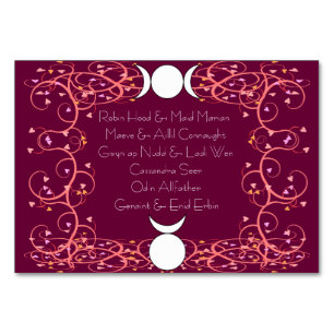 Gott & Göttin Wiccan Handling Names Table Card Tischnummer
