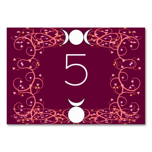 Gott & Göttin Wiccan Handling Names Table Card Tischnummer (Vorderseite)