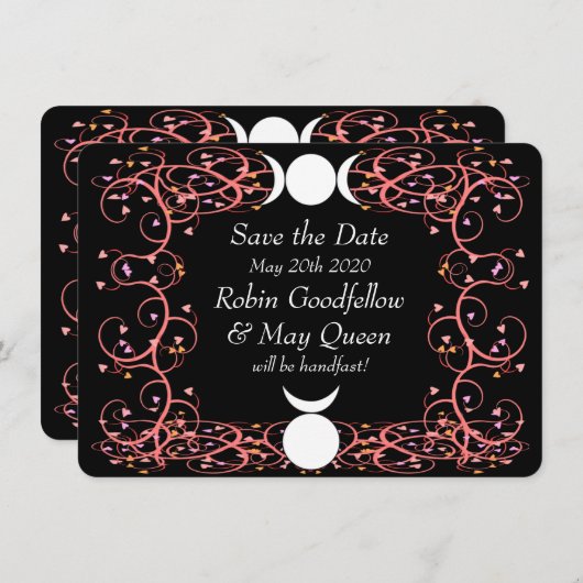 Gott & Göttin Wiccan Wedding Save the Date Card (Vorne/Hinten)