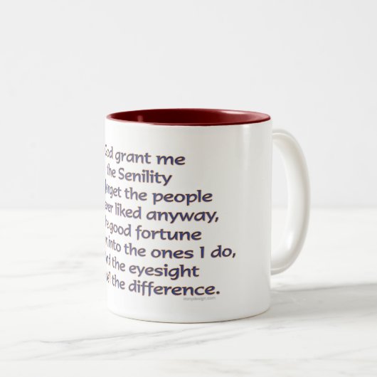 Gott Grant ich Spaß Zweifarbige Tasse (VorderseiteRechts)