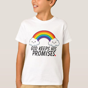 Gott hält seine Versprechen Regenbogen-Kinder-Shir T-Shirt