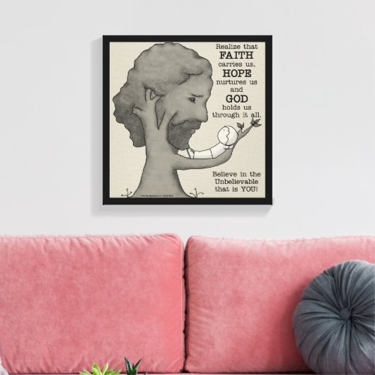 Gott hält uns leinwanddruck (Insitu (Wohnzimmer))