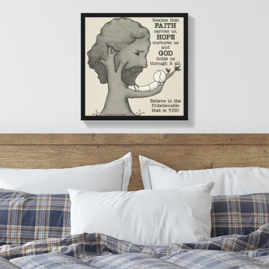 Gott hält uns leinwanddruck (Insitu (Schlafzimmer))