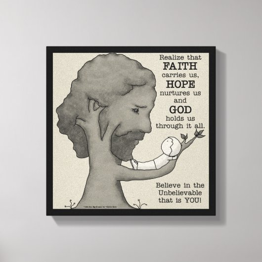 Gott hält uns leinwanddruck (Vorderseite)