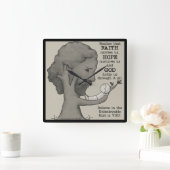 Gott hält uns quadratische wanduhr (Zuhause)