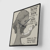 Gott hält uns quadratische wanduhr (Winkel)