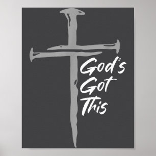 Gott hat das Christian Cross Glaubensmotivation  Poster
